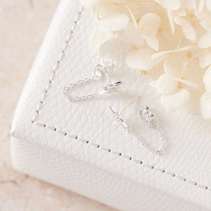 Celestial Light Silver Chain Studs