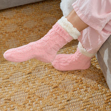 Load image into Gallery viewer, Light Pink Sherpa Lined Chenille Lounge Socks