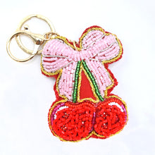 Load image into Gallery viewer, Cherries Beaded Bag Charm/Keyring
