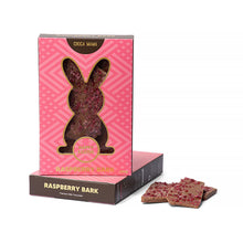 Load image into Gallery viewer, Raspberry Bark Easter Bunny Box 100g