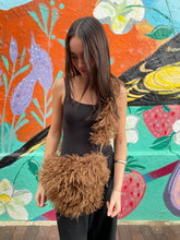 Load image into Gallery viewer, Chocolate Mongolian Fleece Crossbody Bag