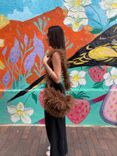 Load image into Gallery viewer, Chocolate Mongolian Fleece Crossbody Bag