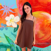 Load image into Gallery viewer, Chocolate Denim Beaded Mini Dress - By Frankie