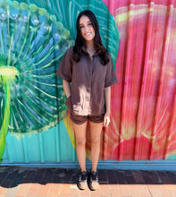 Load image into Gallery viewer, Chocolate Denim Shirt &amp; Short Set - By Frankie
