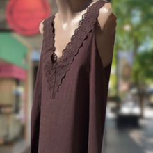 Load image into Gallery viewer, Chocolate Lace Trim Mini Dress - By Frankie