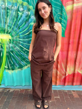 Load image into Gallery viewer, Chocolate Lace Trim Strapless Top &amp; Pant Set - By Frankie