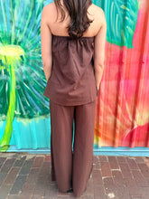 Load image into Gallery viewer, Chocolate Lace Trim Strapless Top &amp; Pant Set - By Frankie