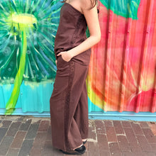 Load image into Gallery viewer, Chocolate Lace Trim Strapless Top &amp; Pant Set - By Frankie