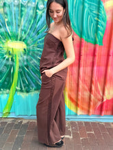 Load image into Gallery viewer, Chocolate Lace Trim Strapless Top &amp; Pant Set - By Frankie