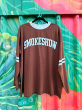 Load image into Gallery viewer, Chocolate/Blue Smokeshow Long Sleeve Tee - By Frankie