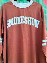 Load image into Gallery viewer, Chocolate/Blue Smokeshow Long Sleeve Tee - By Frankie