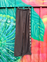 Load image into Gallery viewer, Chocolate/Blue Gingham Star Racer Pant - By Frankie