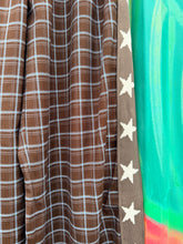 Load image into Gallery viewer, Chocolate/Blue Gingham Star Racer Pant - By Frankie