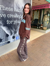 Load image into Gallery viewer, Chocolate/Blue Gingham Star Racer Pant - By Frankie