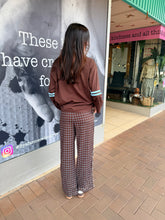 Load image into Gallery viewer, Chocolate/Blue Gingham Star Racer Pant - By Frankie
