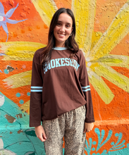 Load image into Gallery viewer, Chocolate/Blue Smokeshow Long Sleeve Tee - By Frankie