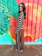 Load image into Gallery viewer, Chocolate/Blue Stripe Racer Pants - By Frankie