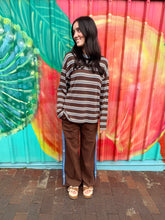 Load image into Gallery viewer, Chocolate/Blue Stripe Racer Pants - By Frankie