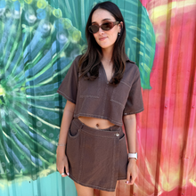 Load image into Gallery viewer, Chocolate Denim Skort Set - By Frankie