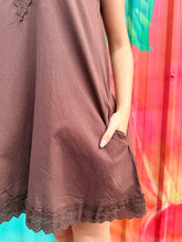 Load image into Gallery viewer, Chocolate Lace Trim Mini Dress - By Frankie