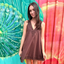 Load image into Gallery viewer, Chocolate Lace Trim Mini Dress - By Frankie