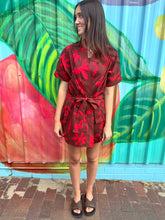 Load image into Gallery viewer, Chocolate/Red Print Kimono - By Frankie
