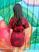 Load image into Gallery viewer, Chocolate/Red Print Kimono - By Frankie