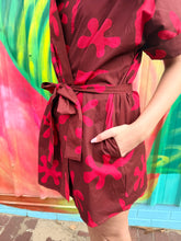Load image into Gallery viewer, Chocolate/Red Print Kimono - By Frankie