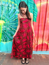 Load image into Gallery viewer, Chocolate/Red Print Strapless Maxi Dress - By Frankie