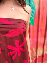 Load image into Gallery viewer, Chocolate/Red Print Strapless Maxi Dress - By Frankie
