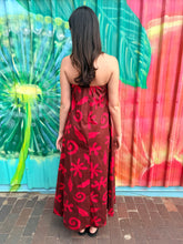 Load image into Gallery viewer, Chocolate/Red Print Strapless Maxi Dress - By Frankie