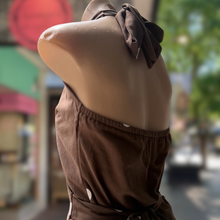 Load image into Gallery viewer, Chocolate/White Polka Dot Halter Wrap Set - By Frankie