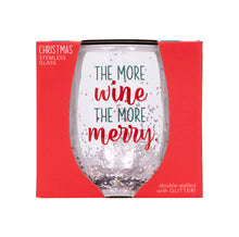 Load image into Gallery viewer, &#39;The More Wine The More Merry&#39; Stemless Glass
