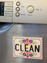 Load image into Gallery viewer, Clean / Dirty Floral Dishwasher Magnet