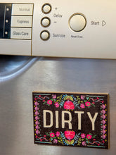 Load image into Gallery viewer, Clean / Dirty Floral Dishwasher Magnet