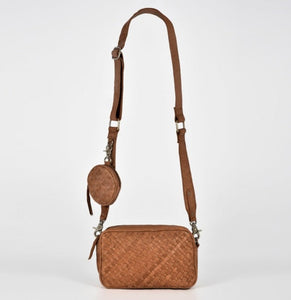 Cognac Millner Woven Leather Camera Bag - Cobb & Co