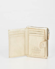 Load image into Gallery viewer, Gold Collins RFID Safe Compact Leather Wallet - Cobb &amp; Co