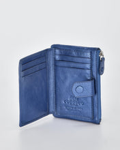 Load image into Gallery viewer, Blue Collins RFID Safe Compact Leather Wallet - Cobb &amp; Co