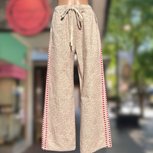 Load image into Gallery viewer, Cream Leopard Racer Pants with Red Hearts - By Frankie
