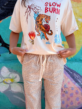 Load image into Gallery viewer, Cream Leopard Racer Pants with Red Hearts - By Frankie