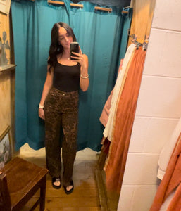 Dark Leopard Cuffed Jeans - By Frankie
