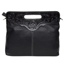 Load image into Gallery viewer, Cusco Black &amp; White Tooled Leather Cowhide Bag