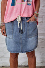 Load image into Gallery viewer, Stonewash Denim Skirt with Elastic Waist - Hammill &amp; Co