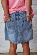 Load image into Gallery viewer, Stonewash Denim Skirt with Elastic Waist - Hammill &amp; Co