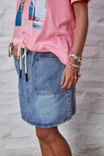 Load image into Gallery viewer, Stonewash Denim Skirt with Elastic Waist - Hammill &amp; Co