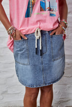 Load image into Gallery viewer, Stonewash Denim Skirt with Elastic Waist - Hammill &amp; Co