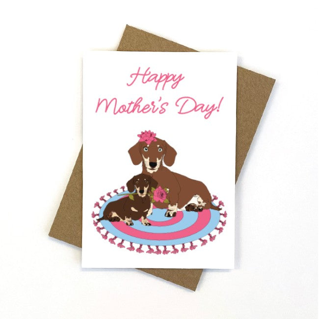 Dachshund Duo Mother's Day Card