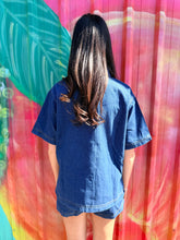 Load image into Gallery viewer, Dark Blue Denim Shirt &amp; Short Set - By Frankie