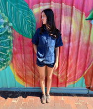 Load image into Gallery viewer, Dark Blue Denim Shirt &amp; Short Set - By Frankie