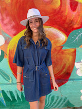 Load image into Gallery viewer, Dark Denim Shirt Dress - By Frankie